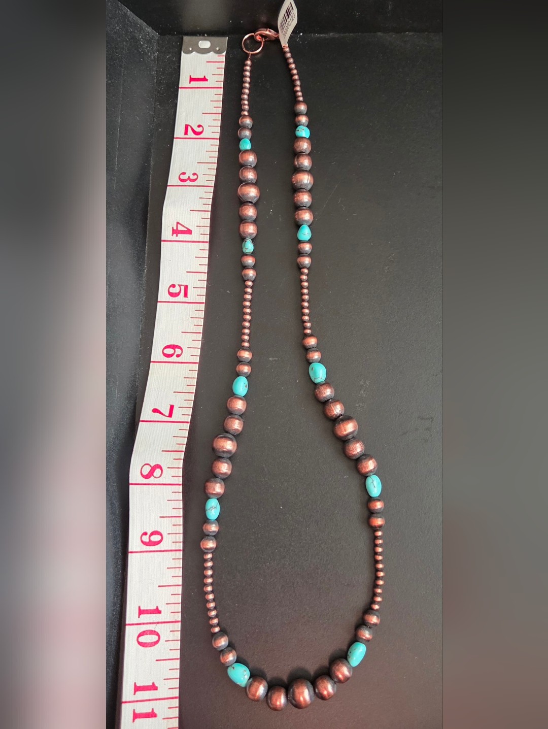 Egyptian Turquoise And Copper Bead Necklace